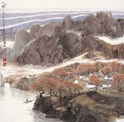 金连经 2006年作 人家三月 镜心